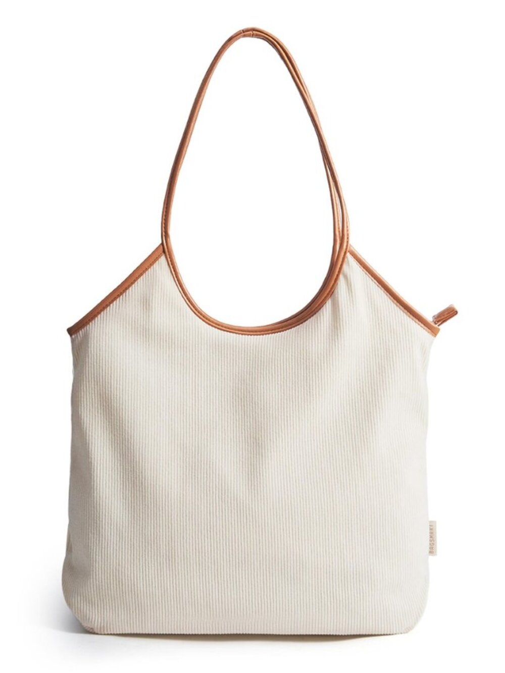 BAGSMRT Corduroy Tote Bag for Women with Zipper Casual Shoulder Bag